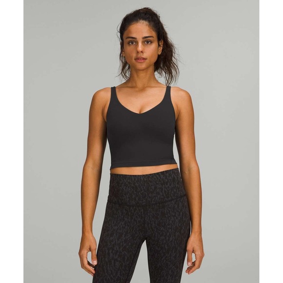 Lululemon Tops - Lululemon Align Tank Top Black Nulu Yoga Crop Built-in Bra Size 6